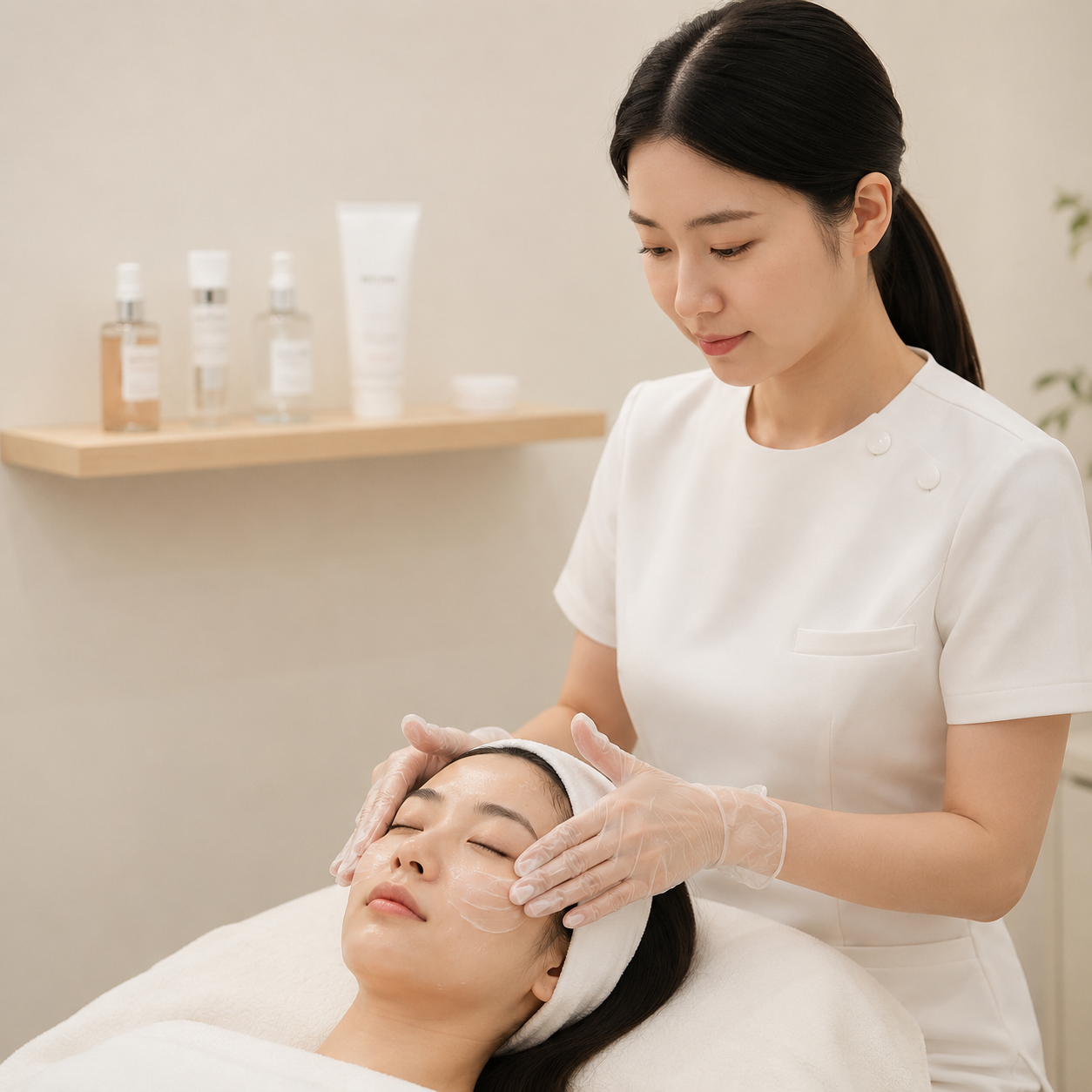 피부 자격증 실습 장면